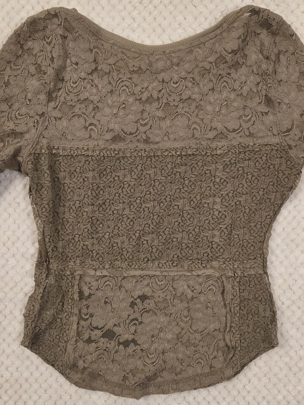 Free People Dutch Cocoa Lace Bell Sleeve Top NWT Small Boho Romantic